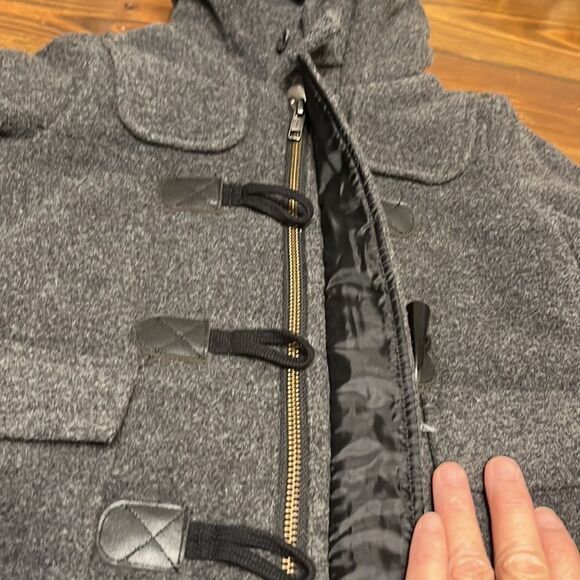 NWT Janie and Jack Dark Gray and Black Hooded Winter Toggle Pea Coat - Picture 13 of 13